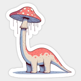 Funny simple Mushroom Hat Dinosaur Brontosaurus Sticker